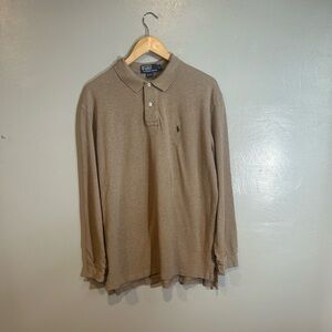 Polo by Ralph Lauren Men's Tan Long Sleeve Polo Shirt